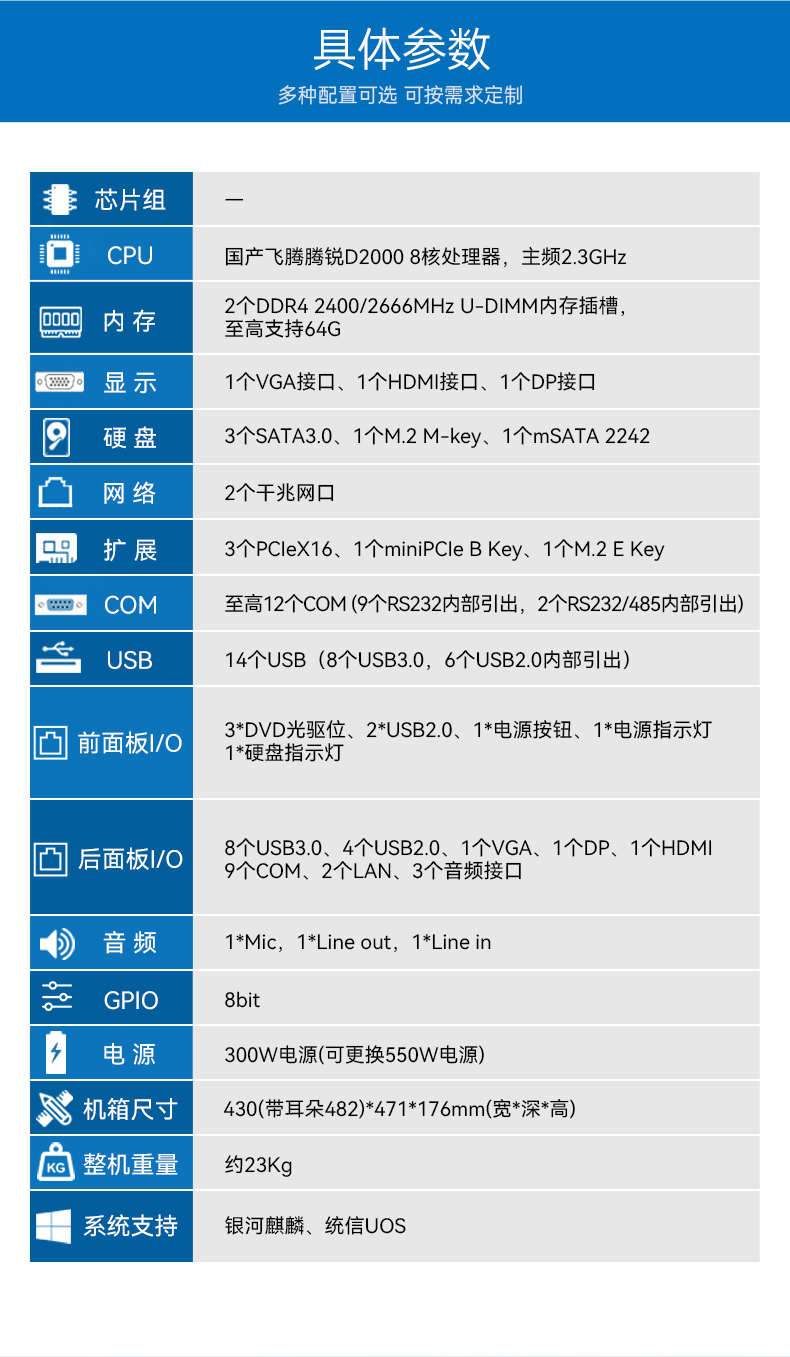 國產(chǎn)4U信創(chuàng)潭門鎮(zhèn)工控機(jī),飛騰騰銳D2000八核處理器,5G國產(chǎn)CPU電腦,DT-610X-TD2KMB.jpg